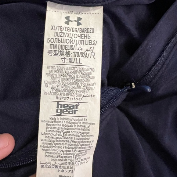 Under Armour Quarter Zip Heat Gear Pro-Fabric Men’s Long Sleeve Size XL Navy - Picture 5 of 7